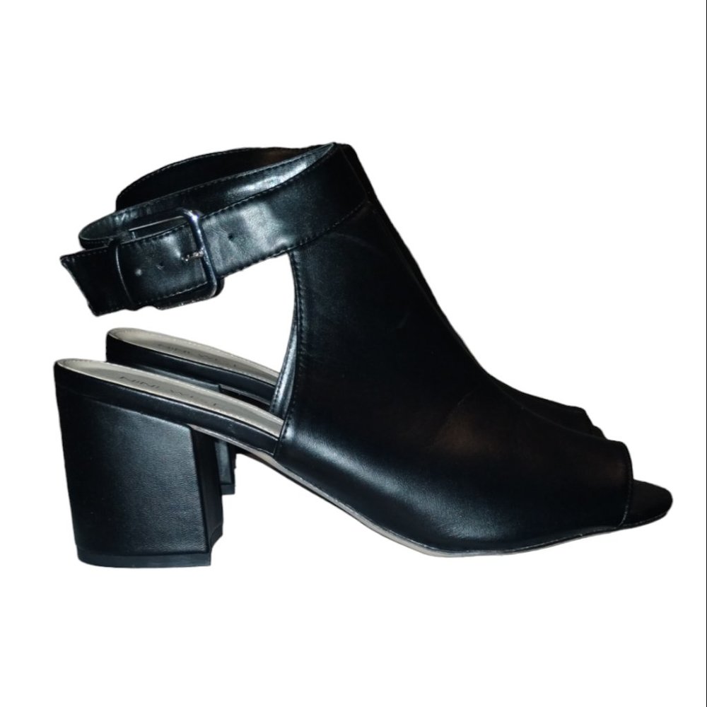 Nine West Women's Black Open Toe Block Heel Sling Dress Sandal